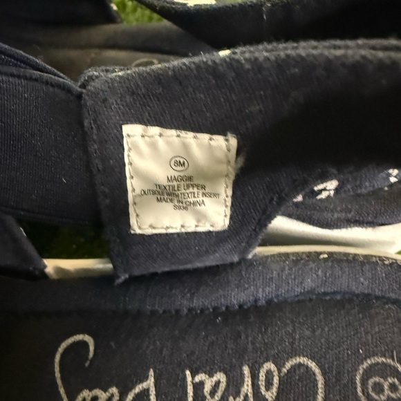 Coral Bay Navy Anchor Print Women's Sandals, Stretchy Slip On , Navy Size 8 - Picture 4 of 9